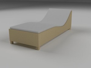 wicker lounge Modelo 3D