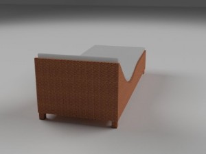 wicker lounge 3D 模型