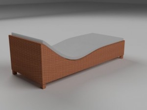 wicker lounge 3D 模型