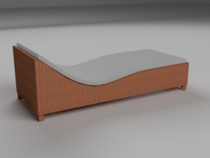 wicker lounge 3D 模型