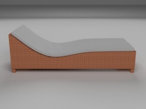 wicker lounge 3D 模型
