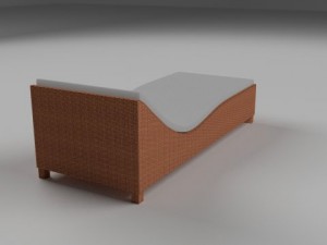 wicker lounge 3D 模型