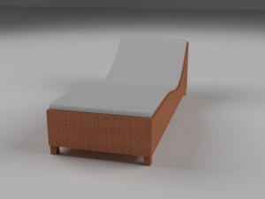 wicker lounge 3D 模型