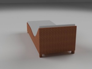 wicker lounge 3D 模型