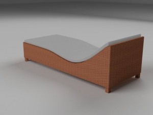 wicker lounge 3D 模型