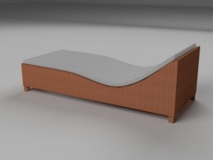 wicker lounge 3D 模型