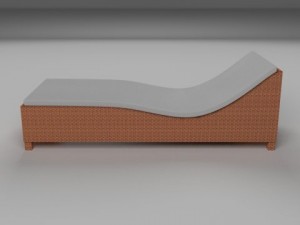 wicker lounge 3D 模型