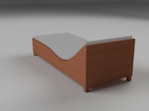 wicker lounge 3D 模型