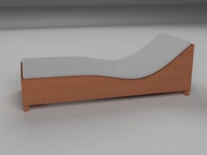 wicker lounge 3D 模型