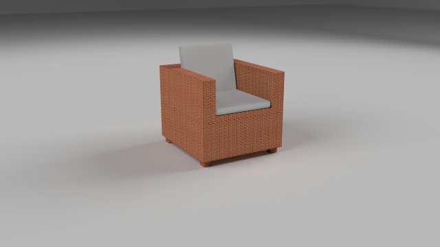 wicker armchair 3D Model .c4d .max .obj .3ds .fbx .stl .blend 