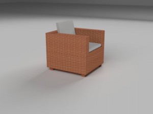 wicker armchair 3D Model