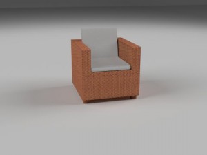 wicker armchair 3D Model
