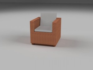 wicker armchair 3D Model