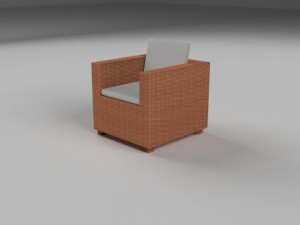 wicker armchair 3D Model
