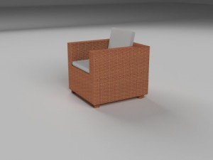 wicker armchair 3D Model