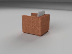 wicker armchair 3D Model