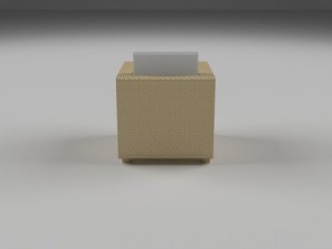 wicker armchair Model 3D