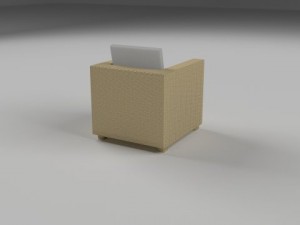 wicker armchair Model 3D