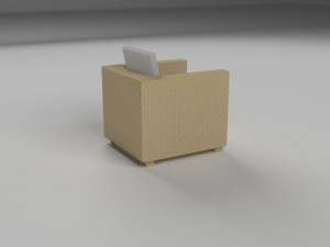 wicker armchair Model 3D