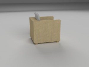 wicker armchair Model 3D