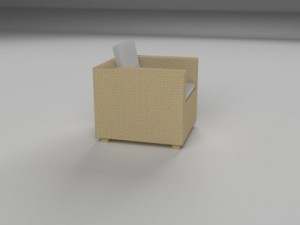 wicker armchair Model 3D