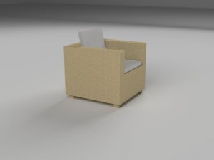 wicker armchair Model 3D