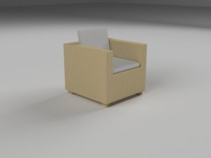 wicker armchair Model 3D