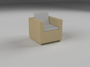 wicker armchair Model 3D