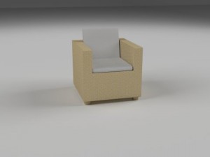 wicker armchair Model 3D