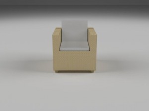 wicker armchair Model 3D