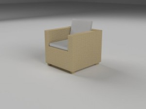 wicker armchair Model 3D