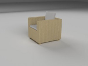 wicker armchair Model 3D