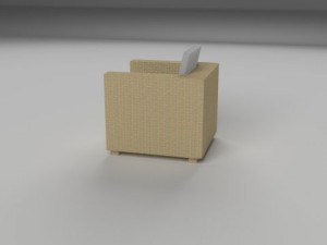 wicker armchair Model 3D
