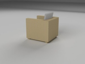 wicker armchair Model 3D