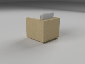 wicker armchair Model 3D