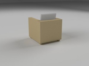 wicker armchair Model 3D