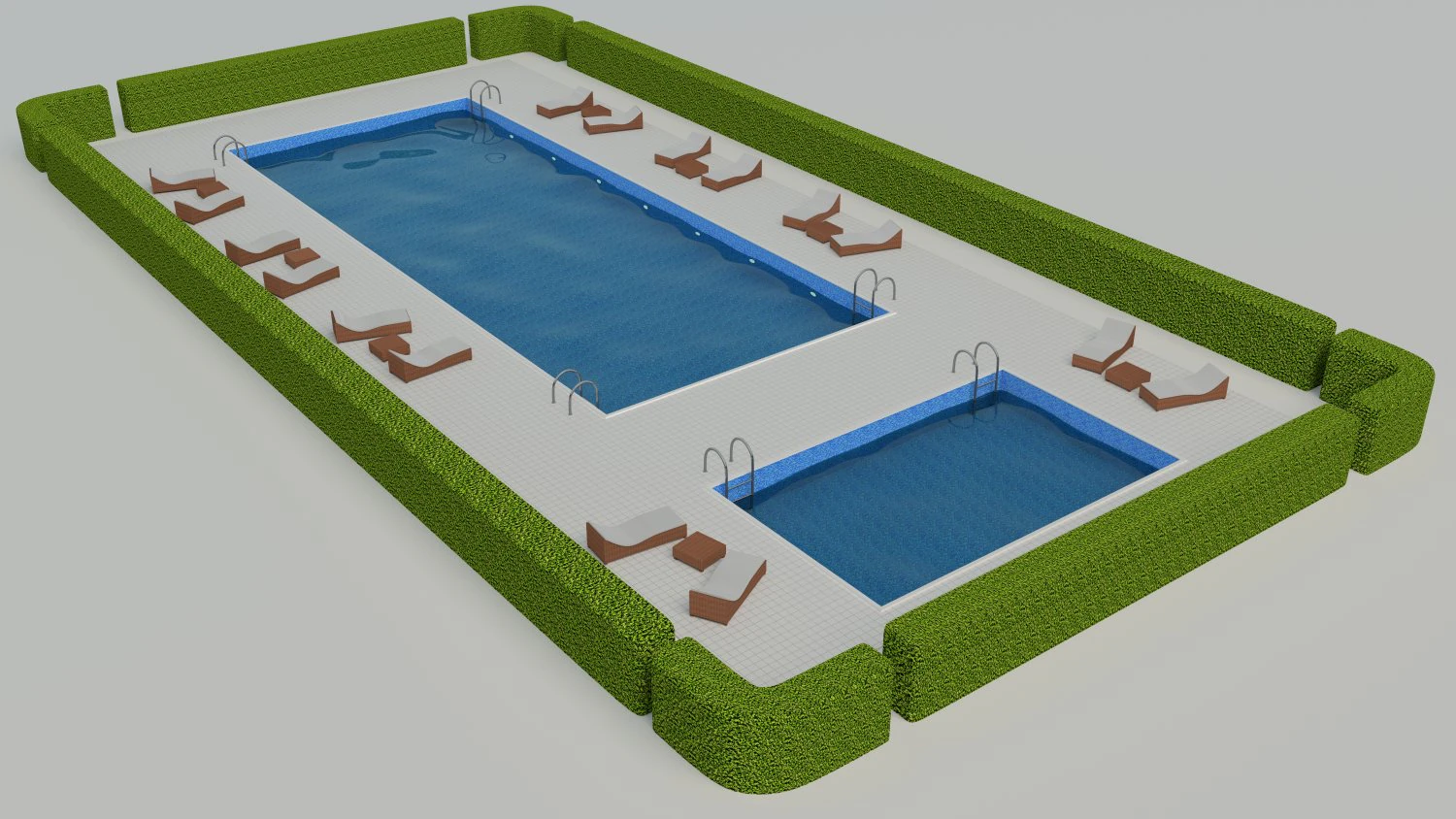 swimming pool scene 3D Model .c4d .max .obj .3ds .fbx .stl .blend 