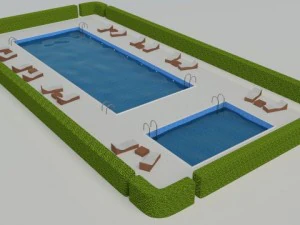 scena della piscina Modello 3D