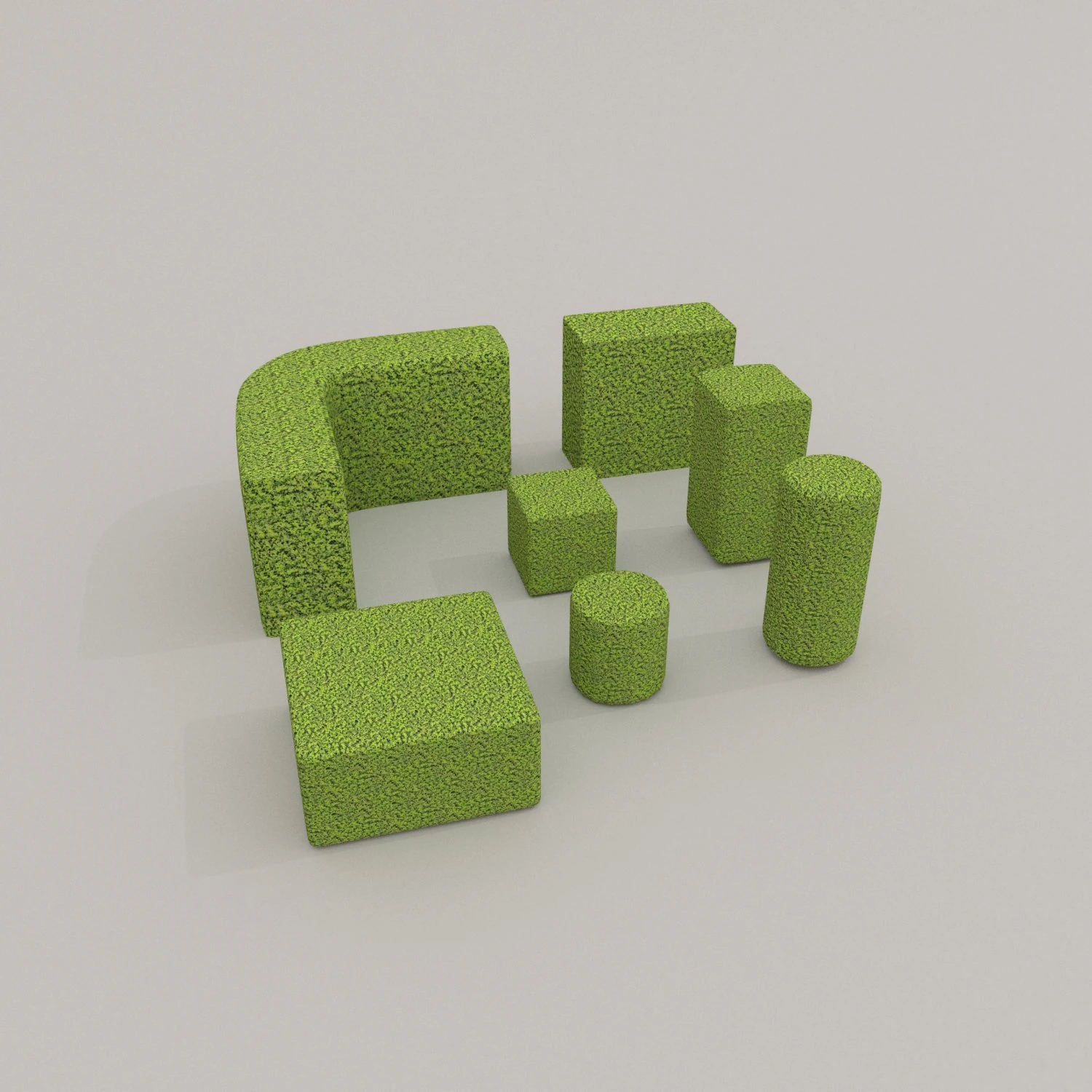 low poly hedge collection 3D Model .c4d .max .obj .3ds .fbx .stl .blend 