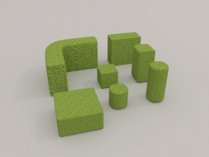 low poly hedge collection 3D Модель