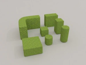cole&ccedil;&atilde;o de hedge low poly Modelo 3D