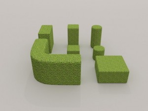 low poly hedge collection 3D Model