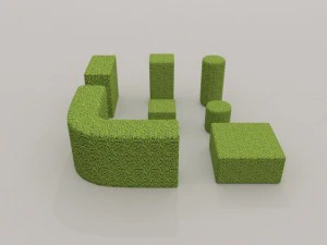 low poly hedge collection 3D Model
