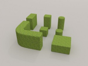 low poly hedge collection 3D Model
