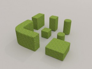 low poly hedge collection 3D Model