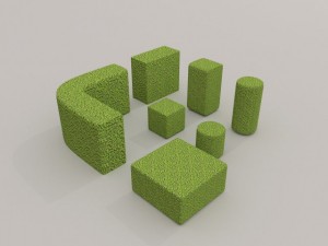 low poly hedge collection 3D Model