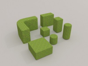 low poly hedge collection 3D Model