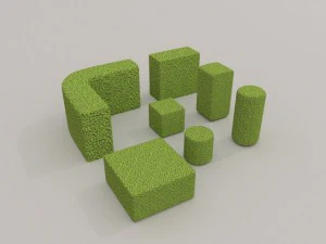 low poly hedge collection 3D Model