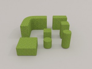 low poly hedge collection 3D Model