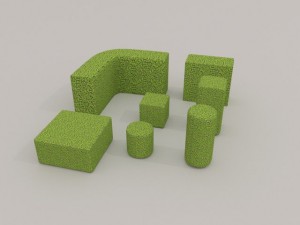 low poly hedge collection 3D Model